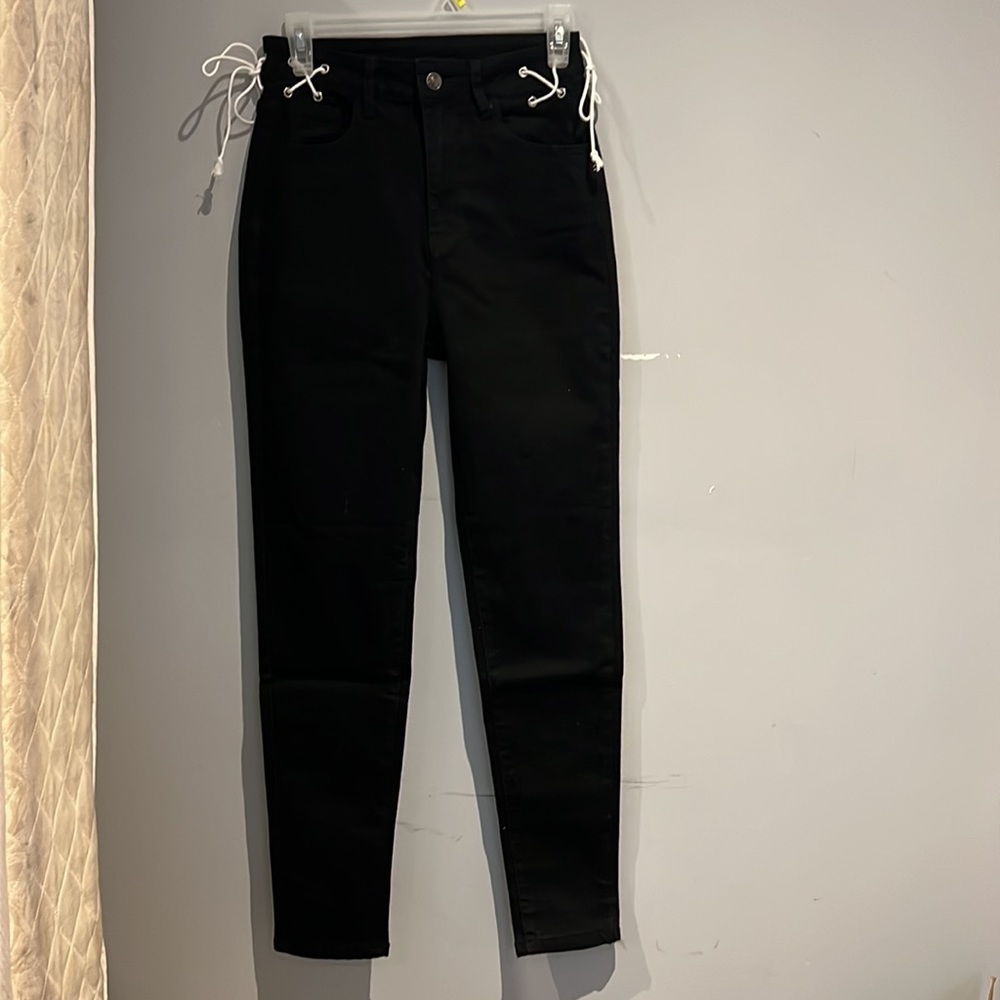 SHEIN black straight leg jeans trouser. US 4.